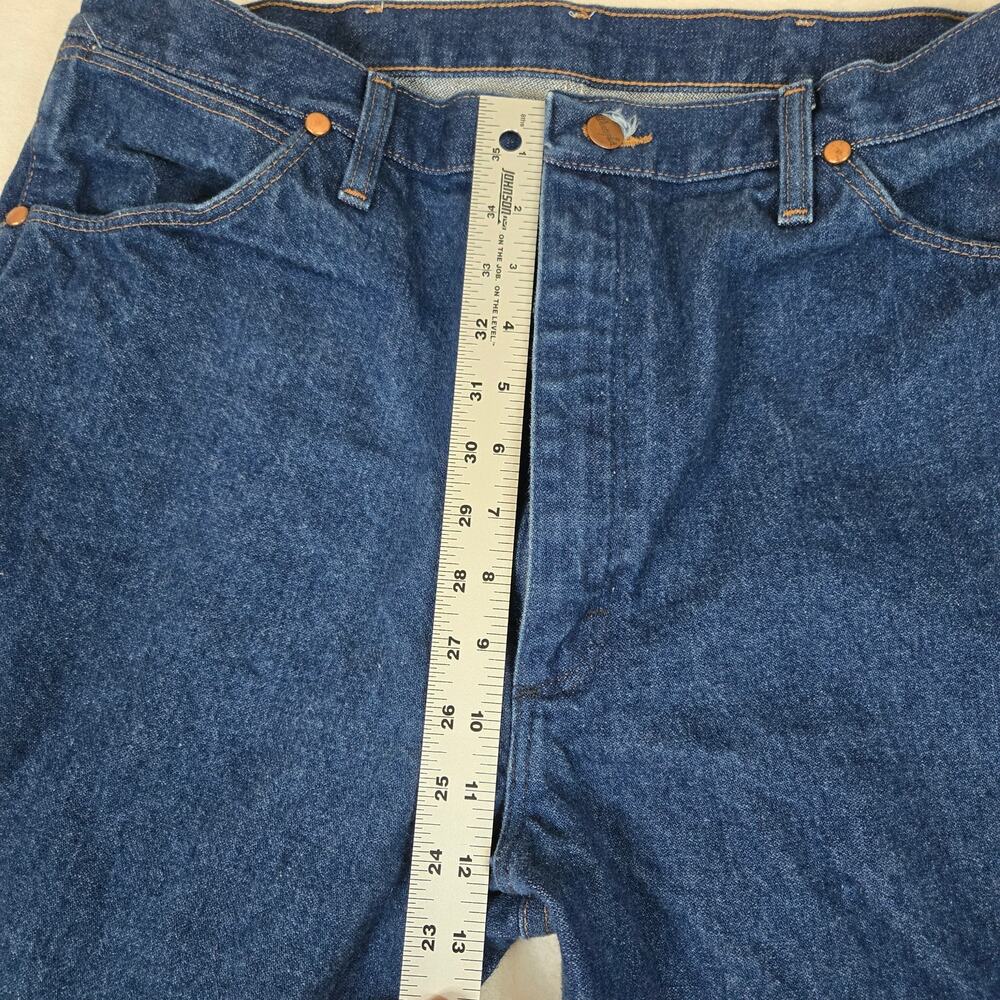VTG Wrangle Jeans 36x36 Mens Dark Wash Denim Pants Straight Leg 0741 - Picture 4 of 10